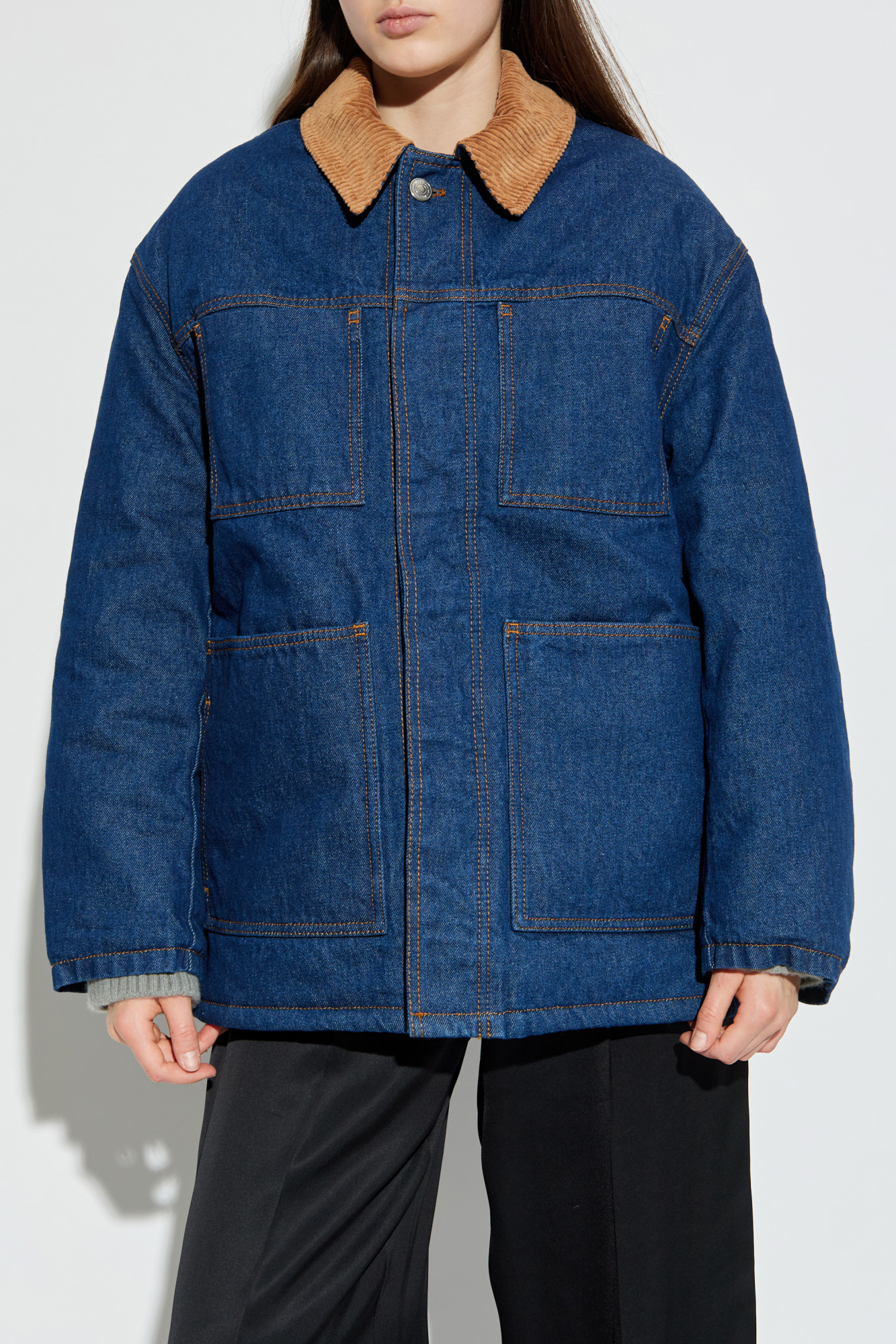 Ami Alexandre Mattiussi Insulated jacket with corduroy collar
